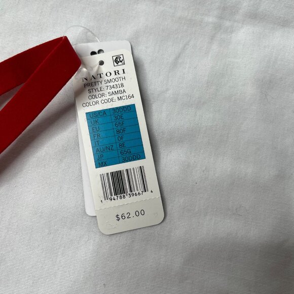 Natori Pretty Smooth Seamless Samba Red Lace Underwire Bra 30DDD - Picture 7 of 8